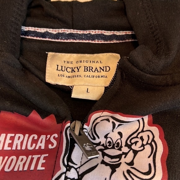 Lucky Brand Boy’s Black Graphic Front Hoodie Size Large NWT - Picture 3 of 10
